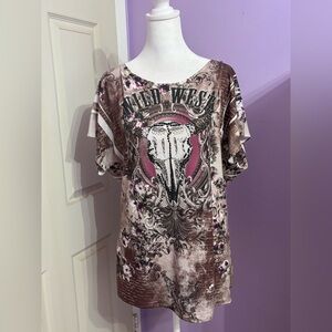 Wild West Rhinestone Y2K Top